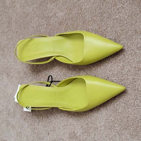 Zara Slingbacks kitten heel sandals green - Picture 8 of 9